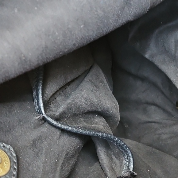 STEVE MADDEN Black Faux Leather Shoulder Large Hobo Shoulder Bag Tassel Charm - Picture 10 of 12